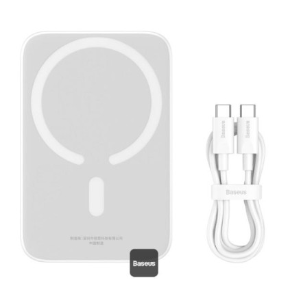 Bezdrátová powerbanka Baseus Magnetic Mini Air 6000mAh, 20W bílá