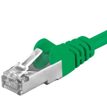 Premiumcord Patch kabel CAT6a S-FTP, RJ45-RJ45, AWG 26/7 0,5m zelený