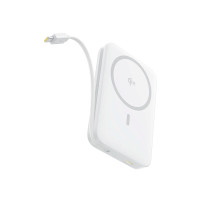 Bezdrátová powerbanka Baseus PicoGo Qi2 10000mAh, 27W, s kabelem USB-C bílá