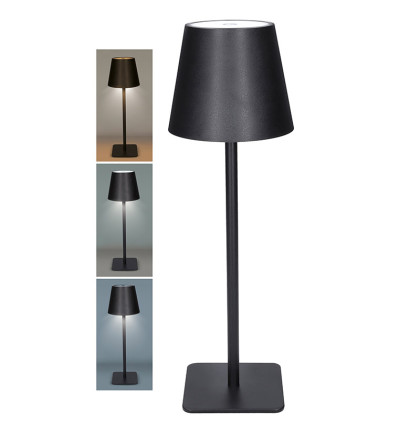 Solight LED nabíjecí lampička Lucca, 120lm, změna CCT, stmívání, černá