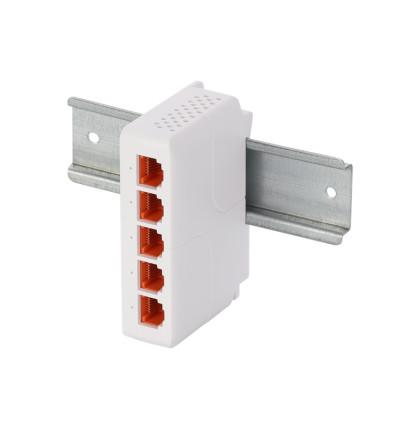 EXT-POEG4DIN LAN a PoE extender, 1x RJ-45 vstup, 4x RJ-45 výstup, LAN 10/100/1000Mbps,…