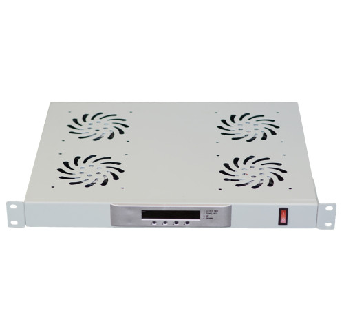 Ventilační jednotka 4x ventilátor 1U s LCD digi termostatem