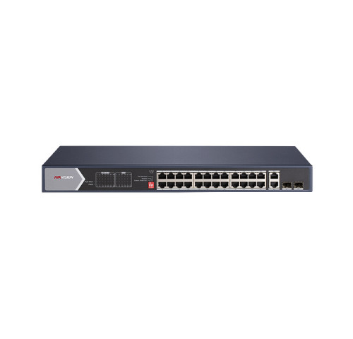 DS-3E0528HP-E 28 portový switch - 4x HiPoE 90W 1Gbps + 20x PoE 30W 1Gbps + 2x uplink RJ…