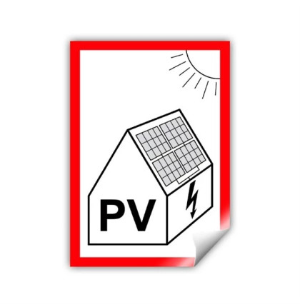 PV symbol na fotovoltaiku 75x105 mm UV lamino - matné