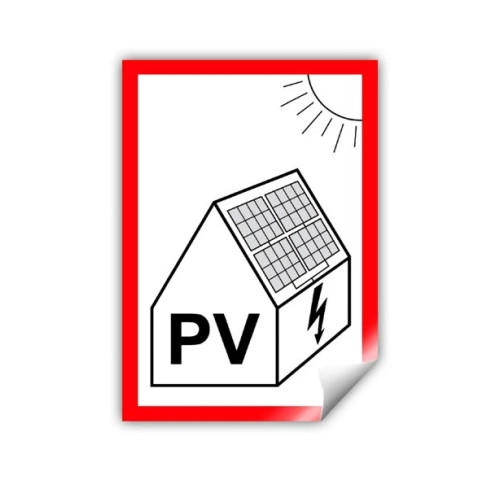 PV symbol na fotovoltaiku 75x105 mm UV lamino - matné