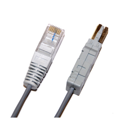 Patch kabel telefonní 1 pár RJ45 / IDC  - 2 polový  1m