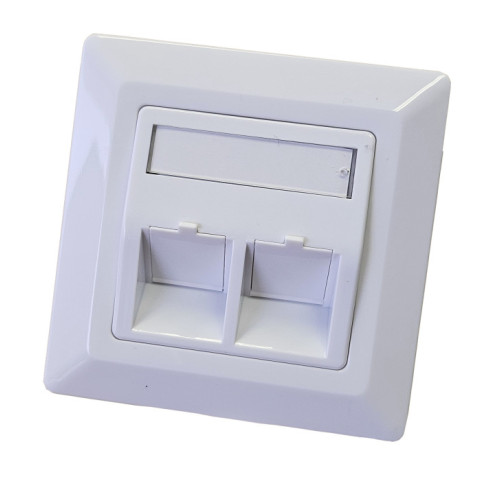 LEXI-Net - Zásuvka neosazená universální 2 port - 80x80 RAL 9003 LEXI-Net - Zásuvka neosazená universální 2 port - 80x80 RAL 9003