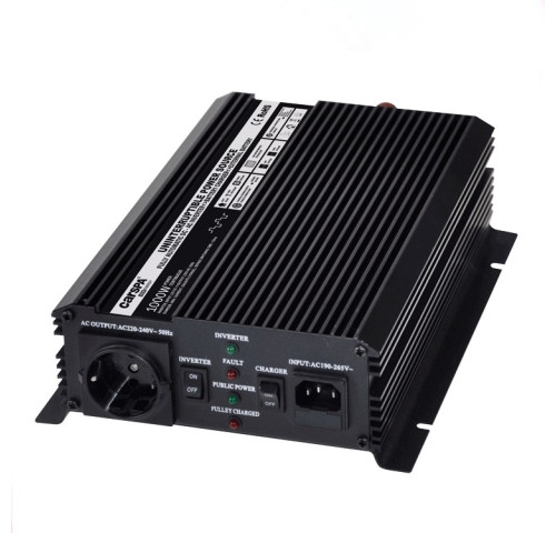 Měnič napětí Carspa UPS1000-12 12V/230V 1000W s nabíječkou 12V/10A a funkcí UPS Měnič napětí Carspa UPS1000-12 12V/230V 1000W s nabíječkou 12V/10A a funkcí UPS