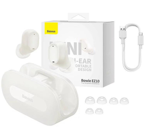 Bluetooth sluchátka Baseus Bowie EZ10 bílá Bluetooth sluchátka Baseus Bowie EZ10 bílá