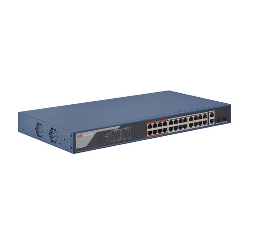 DS-3E1326P-EI 26 portový switch - 24x PoE 30W 100Mbps + 2x uplink combo 1Gbps (RJ-45…