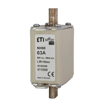 ETI nožová pojistka DC M00 gBat 63A 80V DC ETI nožová pojistka DC M00 gBat 63A 80V DC