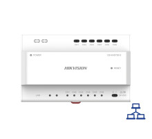 DS-KAD706Y-S Distributor pro VDT, 1xRJ45, 6x 2drát rozhraní, reset tlačítko, materiál:…