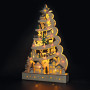 Solight LED dřevěný vánoční stromek s dekoracemi, 17x LED, bílá, 45cm, 2x AA Solight LED dřevěný vánoční stromek s dekoracemi, 17x LED, bílá, 45cm, 2x AA