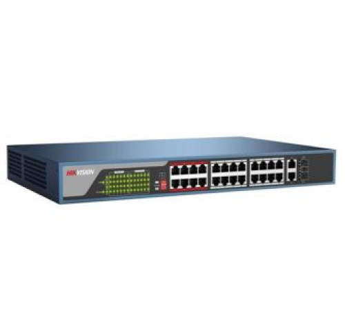 DS-3E0326P-E 24x POE | 24 x 100 Mb | 2x 1Gb Combo port | výkon 370 W | bez managementu…