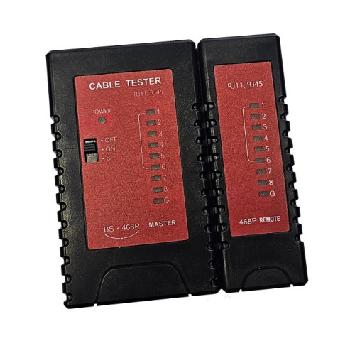 Tester na měření kabeláží LED BS-468P s ochranou PoE