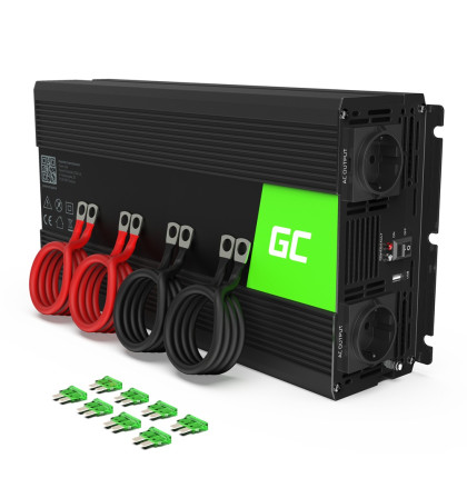Green Cell INV11 Měnič napětí z 12V na 230V, 2000W/4000W čistý sinus