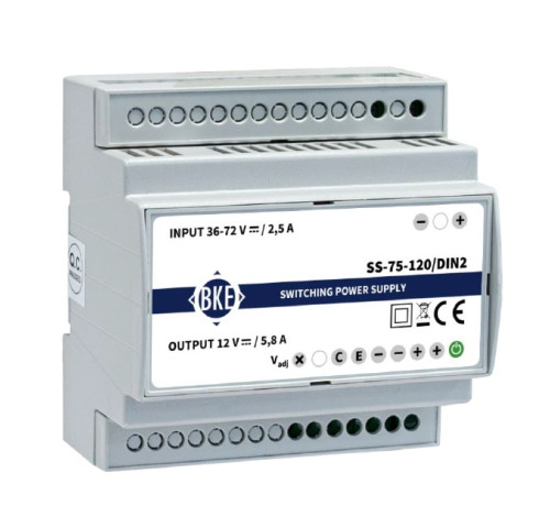 Napájecí zdroj/nabíječ na DIN lištu BKE zdroj SS-75-120/DIN2_36-72V