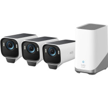 Venkovní kamera se solárním nabíjením Anker eufy S3 Pro (sada 3ks+jednotka HomeBase 3), 4K bílá