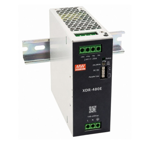 MEAN WELL XDR-480E-24 Průmyslový napájecí zdroj na DIN lištu 480W 24V MEAN WELL XDR-480E-24 Průmyslový napájecí zdroj na DIN lištu 480W 24V
