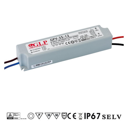 GLP GPV-35-12 napájecí zdroj pro LED 35W 12V GLP GPV-35-12 napájecí zdroj pro LED 35W 12V