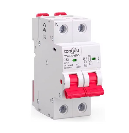 Jistič DC 32A/C 2P Tongou TOMD6-63DC na DIN lištu Jistič DC 32A/C 2P Tongou TOMD6-63DC na DIN lištu