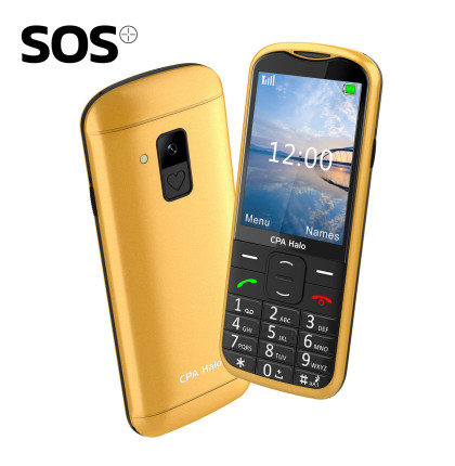 Telefon CPA Halo 28 Senior zlatý s nabíjecím stojánkem