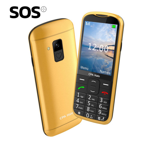 Telefon CPA Halo 28 Senior zlatý s nabíjecím stojánkem Telefon CPA Halo 28 Senior zlatý s nabíjecím stojánkem