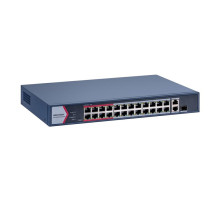 DS-3E1326P-EI/M 26 portový switch - 24x PoE 30W 100Mbps + 1x uplink RJ-45 1Gbps + 1x…