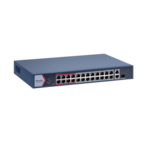DS-3E1326P-EI/M 26 portový switch - 24x PoE 30W 100Mbps + 1x uplink RJ-45 1Gbps + 1x…