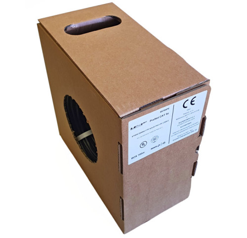 LEXI-Net instalační kabel FTP CAT 5e 24AWG venkovní dvouplášť PVC+PE 100m box černý