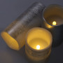 Solight sada LED svíček, 3x svíčka, 10/13/16cm, stříbrná barva, 3x AAA