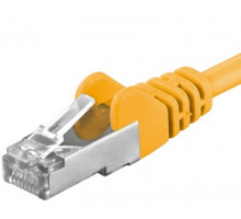 Premiumcord Patch kabel CAT6a S-FTP, RJ45-RJ45, AWG 26/7 0,5m žlutá