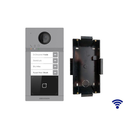 DS-KV8413-WME1(C)/Flush 2 Mpx Villa 4 tlačítková, dveřní stanice, Hliníkové šasi, Rozlišení…