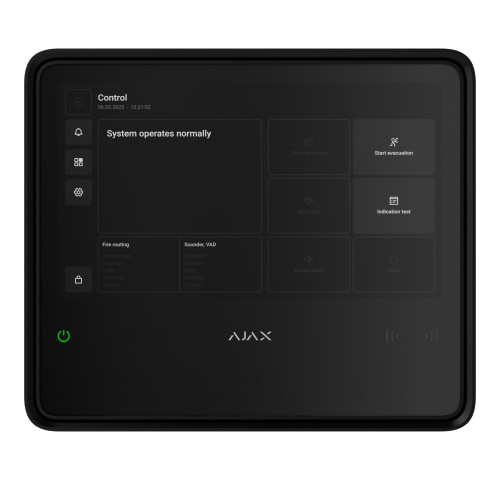 EN54 Fire Hub, centrální ovládací panel, 2xSIM, 4G/3G/2G, Ethernet, Wi-Fi, černý