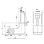 Patch kabel 1x 90° zahnutý konektor, Cat5e, UTP, bílý, 3m