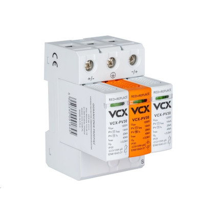 Přepěťová ochrana VCX PV30 DC třída T1T2 (B+C) 3P 1200V 14kA Přepěťová ochrana VCX PV30 DC třída T1T2 (B+C) 3P 1200V 14kA
