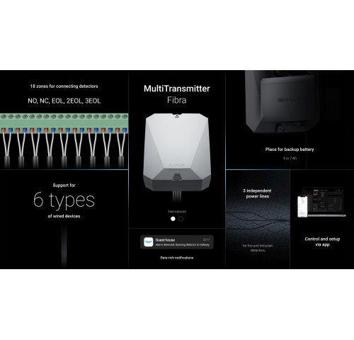 Superior MultiTransmitter Fibra, drát. modul pro integraci drátových zařízení do systému Ajax, bez boxu Superior MultiTransmitter Fibra, drát. modul pro integraci drátových zařízení do systému Ajax, bez boxu