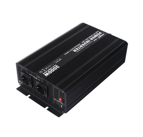 Měnič napětí Carspa CAR3KU-12 - Z VÝSTAVY 12V/230V+USB 3000W, modifikovaná sinus