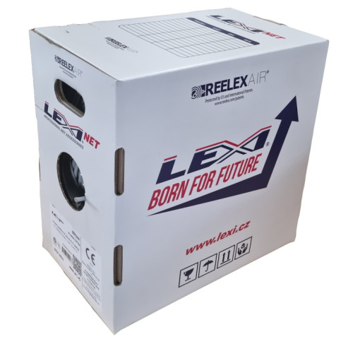 LEXI-Net instalační kabel Cat 5e FTP PVC (Eca) 305m box šedý
