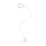 Solight LED stmívatelná stolní lampička s klipem bílá, 300lm, nastavitelná teplota světla, USB