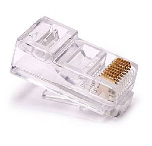 Konektor RJ45 8/8 3u drát kulatý Konektor RJ45 8/8 3u drát kulatý