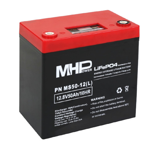 MHPower MS50-12(L) Lithium baterie LiFePO4 12V/50Ah, Terminál LC5 - M8 MHPower MS50-12(L) Lithium baterie LiFePO4 12V/50Ah, Terminál LC5 - M8