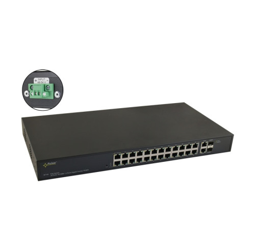 SF124WP 24 portový switch – 24x PoE 30W 100Mbps + 2x uplink combo 1Gbps (RJ-45…