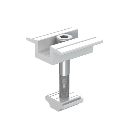 Držák středový - Zapuštěný 30-35mm pro solární panely na lištu, hliníkový