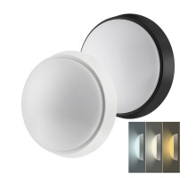 Solight LED venkovní osvětlení, nastavitelná teplota světla - 3CCT, 15/18/20W, 1800lm, 22cm, 2v1 - bílý a černý kryt