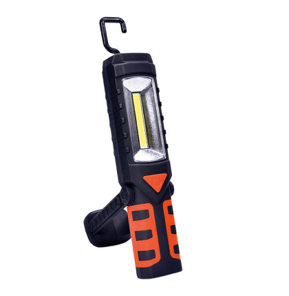 Solight multifunkční nabíjecí LED lampa,  3W COB, 250 + 40lm, Li-Ion, USB, černooranžová