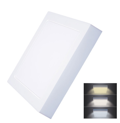 Solight LED mini panel CCT, přisazený, 18W, 1530lm, 3000K, 4000K, 6000K, čtvercový