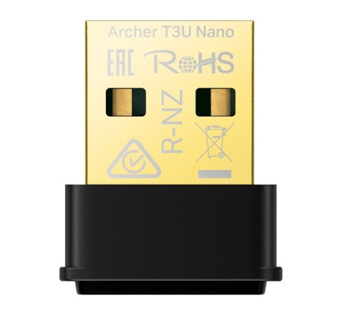 USB klient TP-Link Archer T3U Nano AC 1300 Dual Band Wireless 400Mbps 2,4GHz/ 867Mbps 5GHz, USB 2.0 USB klient TP-Link Archer T3U Nano AC 1300 Dual Band Wireless 400Mbps 2,4GHz/ 867Mbps 5GHz, USB 2.0
