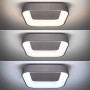 Solight LED stropní světlo čtvercové Treviso, 48W, 2880lm, stmívatelné, dálkové ovládání, šedá