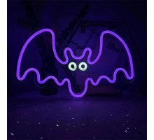 Dekorativní LED neon Netopýr fialový